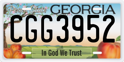 GA license plate CGG3952
