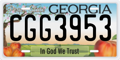 GA license plate CGG3953
