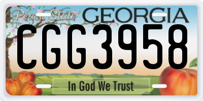 GA license plate CGG3958