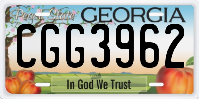 GA license plate CGG3962