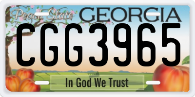 GA license plate CGG3965