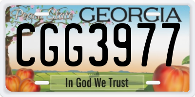 GA license plate CGG3977