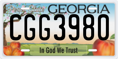 GA license plate CGG3980