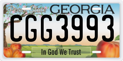 GA license plate CGG3993