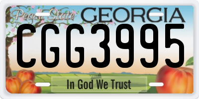 GA license plate CGG3995