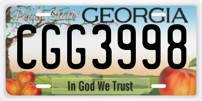 GA license plate CGG3998