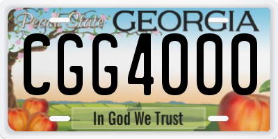 GA license plate CGG4000