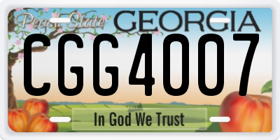 GA license plate CGG4007