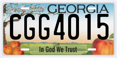 GA license plate CGG4015
