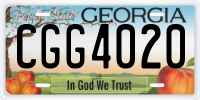GA license plate CGG4020