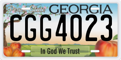 GA license plate CGG4023