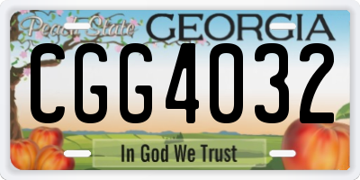GA license plate CGG4032