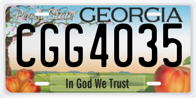 GA license plate CGG4035
