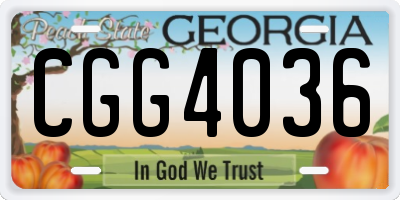 GA license plate CGG4036