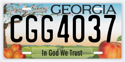 GA license plate CGG4037