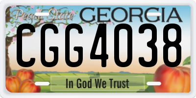 GA license plate CGG4038