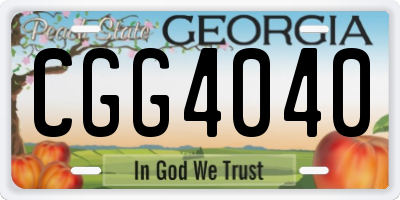 GA license plate CGG4040
