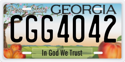 GA license plate CGG4042