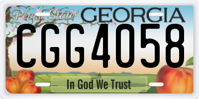 GA license plate CGG4058