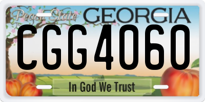 GA license plate CGG4060