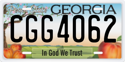 GA license plate CGG4062