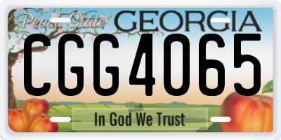 GA license plate CGG4065