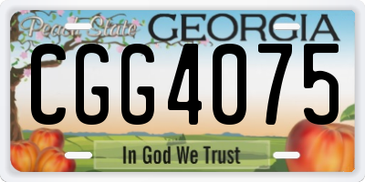 GA license plate CGG4075