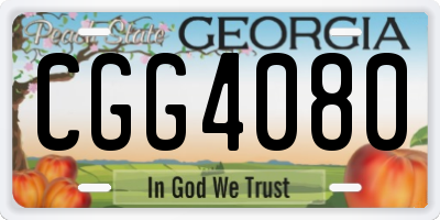 GA license plate CGG4080