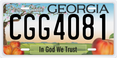 GA license plate CGG4081