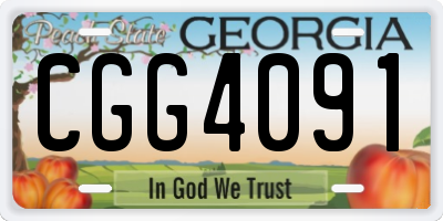 GA license plate CGG4091