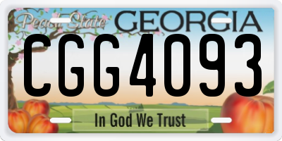 GA license plate CGG4093