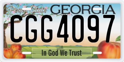 GA license plate CGG4097
