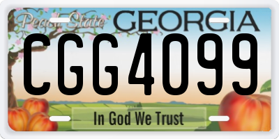 GA license plate CGG4099