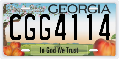 GA license plate CGG4114