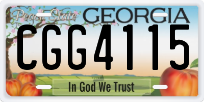 GA license plate CGG4115