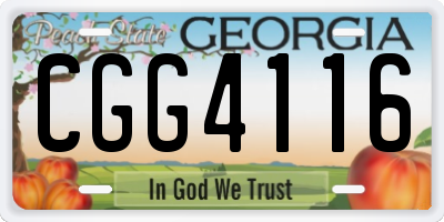 GA license plate CGG4116