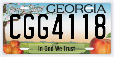GA license plate CGG4118
