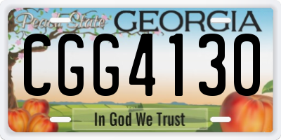 GA license plate CGG4130