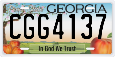 GA license plate CGG4137