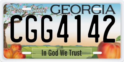 GA license plate CGG4142