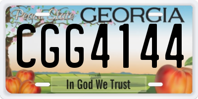 GA license plate CGG4144