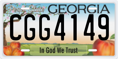 GA license plate CGG4149