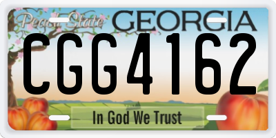 GA license plate CGG4162