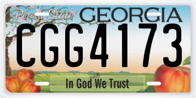 GA license plate CGG4173