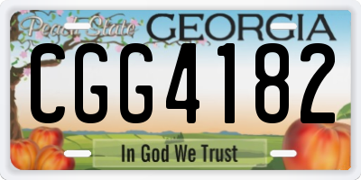 GA license plate CGG4182
