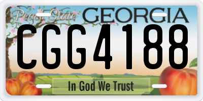 GA license plate CGG4188