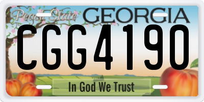 GA license plate CGG4190