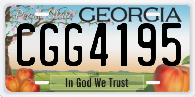 GA license plate CGG4195
