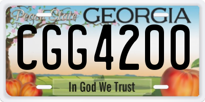GA license plate CGG4200