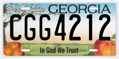 GA license plate CGG4212